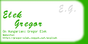 elek gregor business card